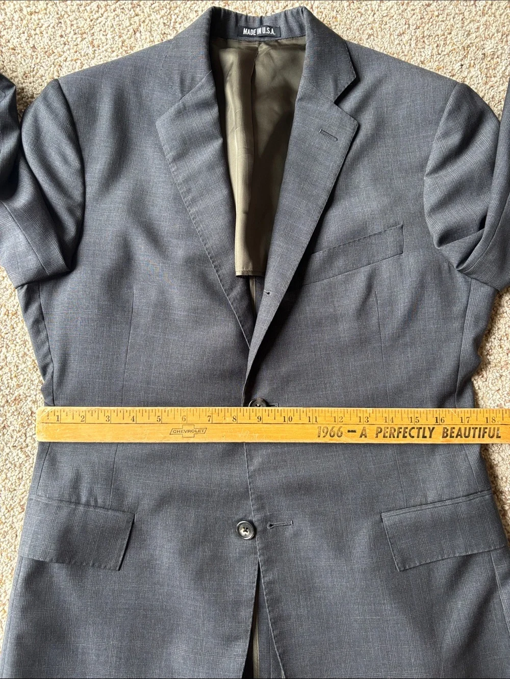 Todd Snyder x Southwick Gray Plaid 1/4 Lined Sport Coat Blazer 40 R Slim MIUSA